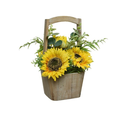VASETTO LEGNO C GIRASOLE H31
